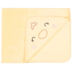 Baby Moo Hen Embroidered Soft Blanket - Yellow