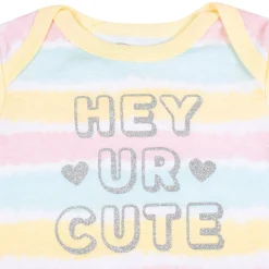 Baby Moo Hey Cutie Gift Set 3 Piece With Bodysuit, Leggings And Headband - Yellow, Grey