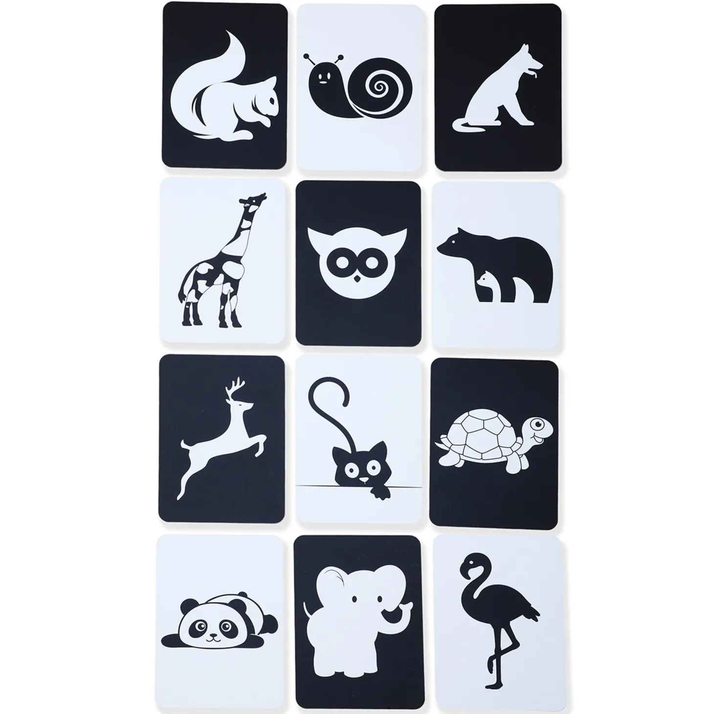 Baby Moo High Contrast Flash Cards Pack of 12 - Animals