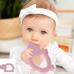 Baby Moo Hippo Soothing Silicon Teether BPA And Toxin Free - Pink