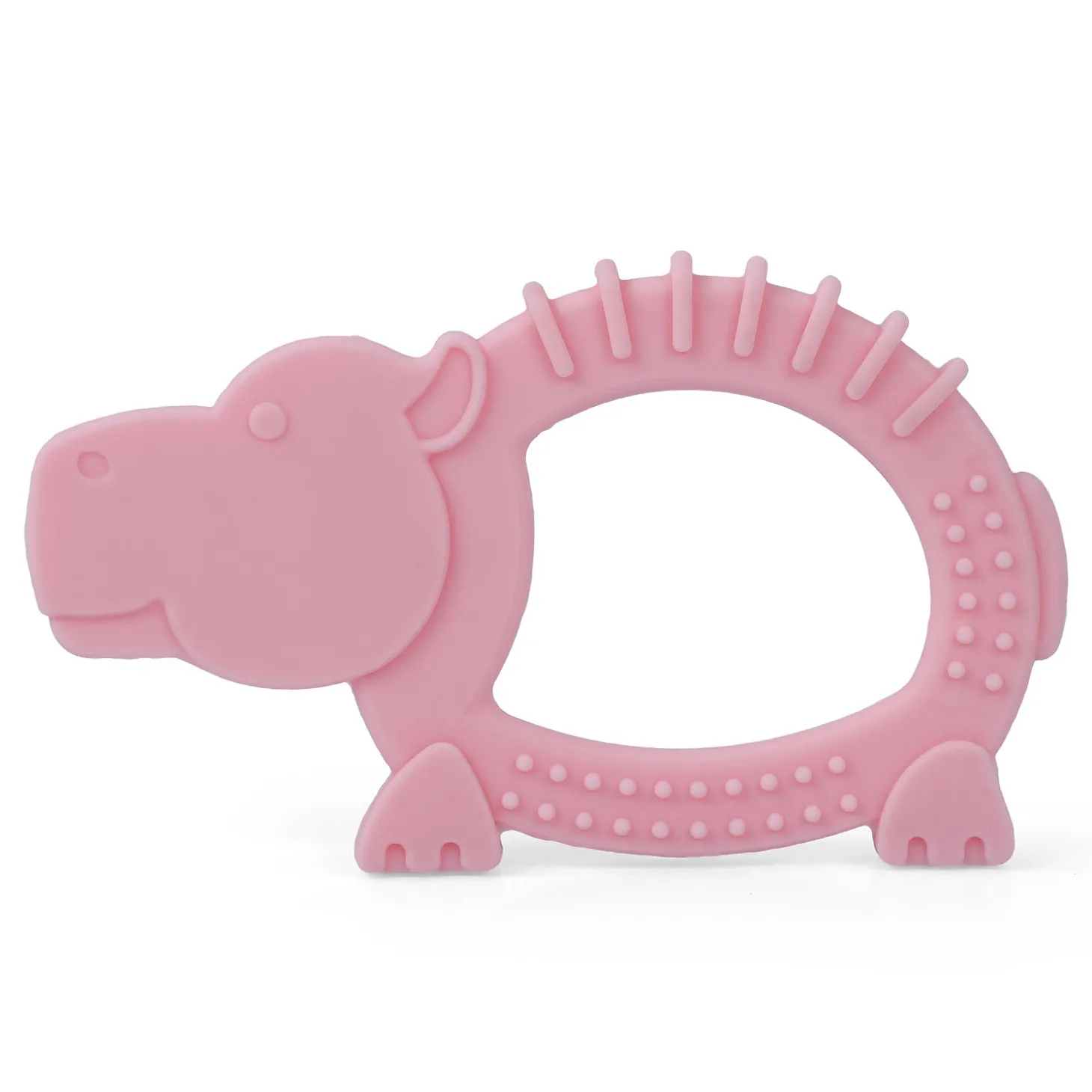 Baby Moo Hippo Soothing Silicon Teether BPA And Toxin Free - Pink