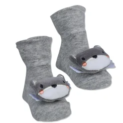 Baby Moo Husky Cotton Anti-Skid 3D Socks - Grey