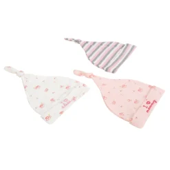 Baby Moo I Love Mommy Daddy Knotted Infants Ultra Soft 100% Cotton All Season Pack of 3 Caps - Pink