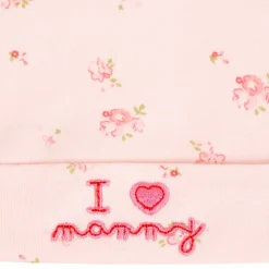 Baby Moo I Love Mommy Daddy Knotted Infants Ultra Soft 100% Cotton All Season Pack of 3 Caps - Pink