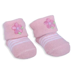 Baby Moo I Love Mommy Floral Newborn Breathable Infant Cotton Socks - Pink