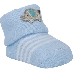 Baby Moo I Love Mommy Printed Elegent Socks Booties Pack of 2 - Blue