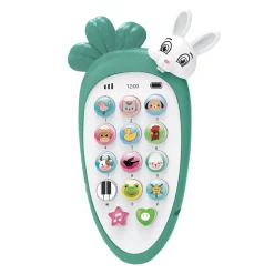 Baby Moo intelligent Bunny Interactive Musical Mobile Phone Toy For Kids With 20 Built-in Songs, Animal Sounds & Chat Button - Light Green