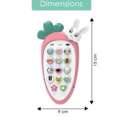 Baby Moo intelligent Bunny Interactive Musical Mobile Phone Toy For Kids With 20 Built-in Songs, Animal Sounds & Chat Button - Pink