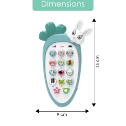 Baby Moo intelligent Bunny Interactive Musical Mobile Phone Toy For Kids With 20 Built-in Songs, Animal Sounds & Chat Button - Blue