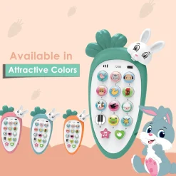 Baby Moo intelligent Bunny Interactive Musical Mobile Phone Toy For Kids With 20 Built-in Songs, Animal Sounds & Chat Button - Light Green