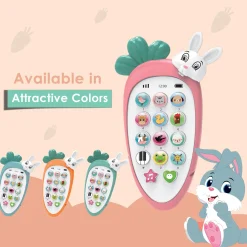 Baby Moo intelligent Bunny Interactive Musical Mobile Phone Toy For Kids With 20 Built-in Songs, Animal Sounds & Chat Button - Pink