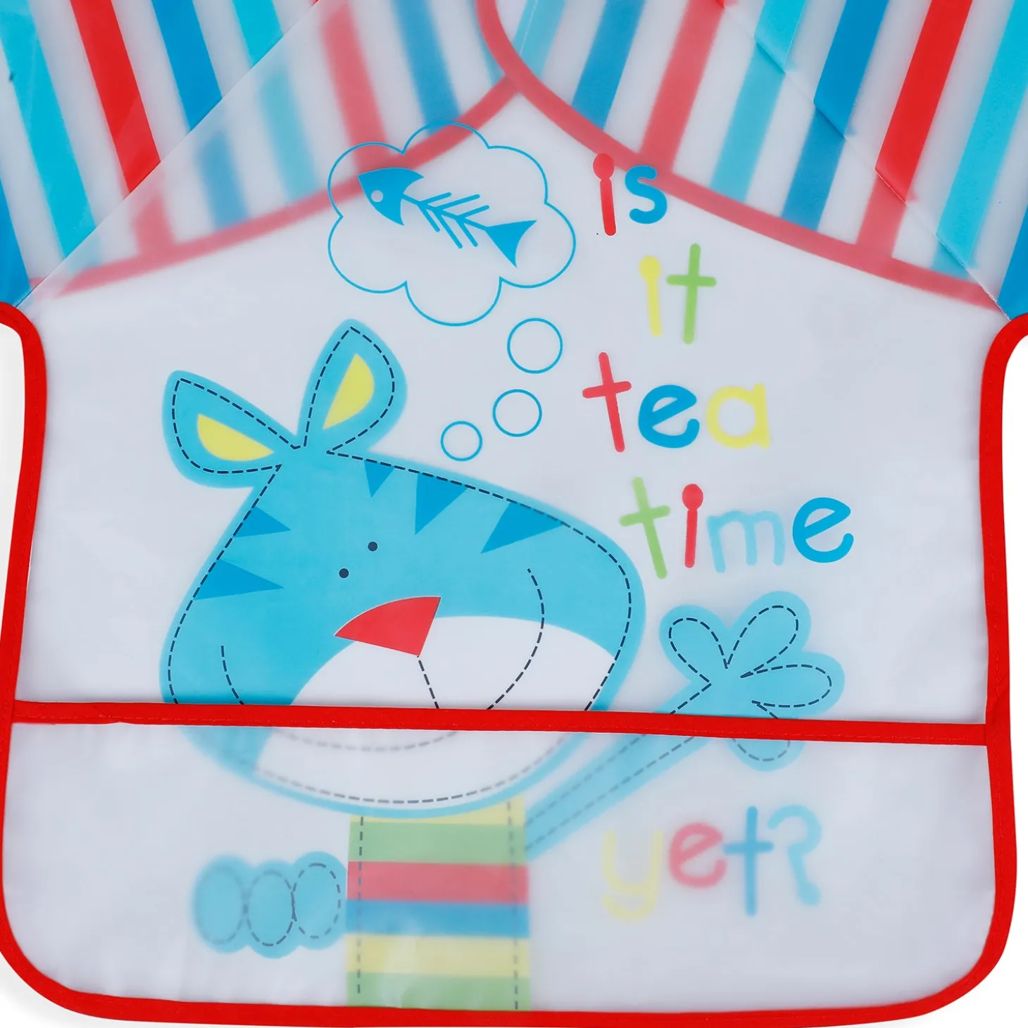 Baby Moo It's Meal Time Long Sleeves Waterproof Wear Me Bib - Blue
