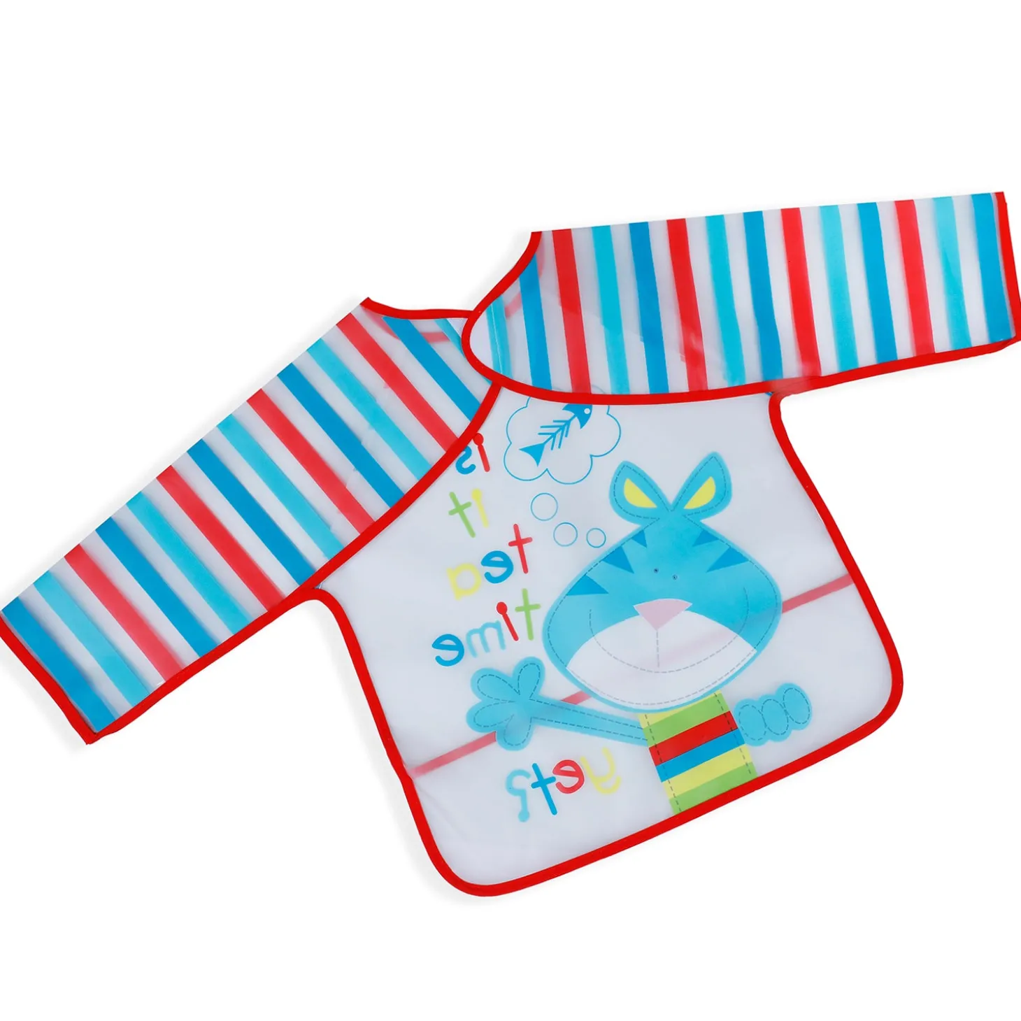Baby Moo It's Meal Time Long Sleeves Waterproof Wear Me Bib - Blue