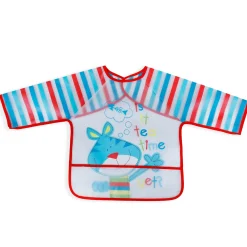 Baby Moo It's Meal Time Long Sleeves Waterproof Wear Me Bib - Blue