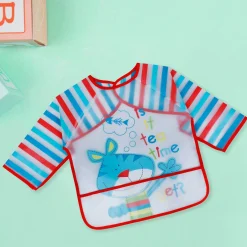 Baby Moo It's Meal Time Long Sleeves Waterproof Wear Me Bib - Blue
