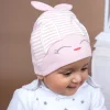 Baby Moo Jolly Kitty All Season Stretchable Hosiery Warm 3D Beanie Cap - Pink