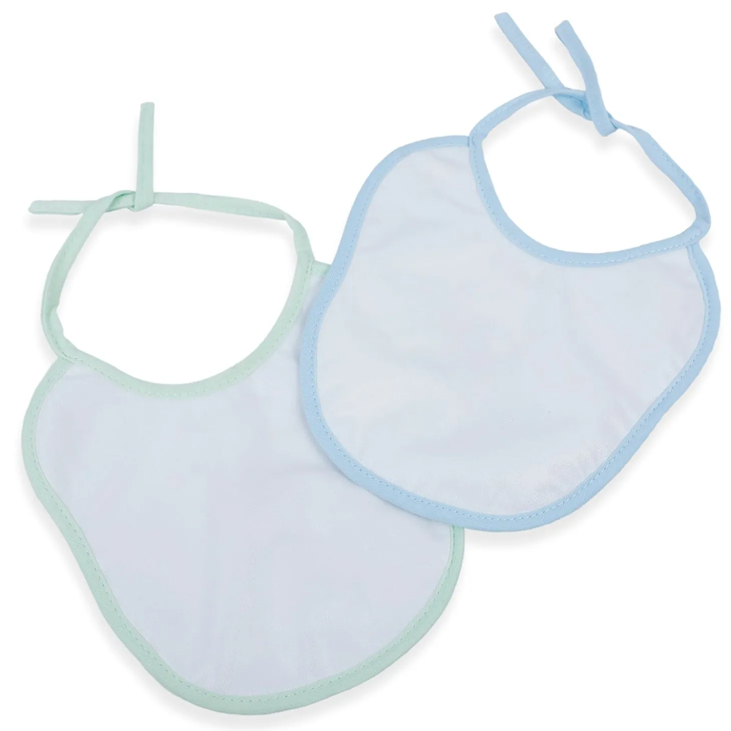 Baby Moo Junior Teddy Pack Of 2 Adjustable Tie Knot Cotton Bibs - Green