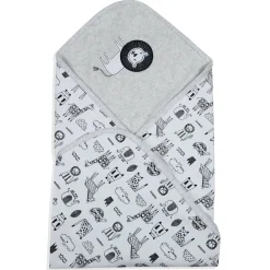 Baby Moo King Lion Soft Reversible Wrapper - Grey