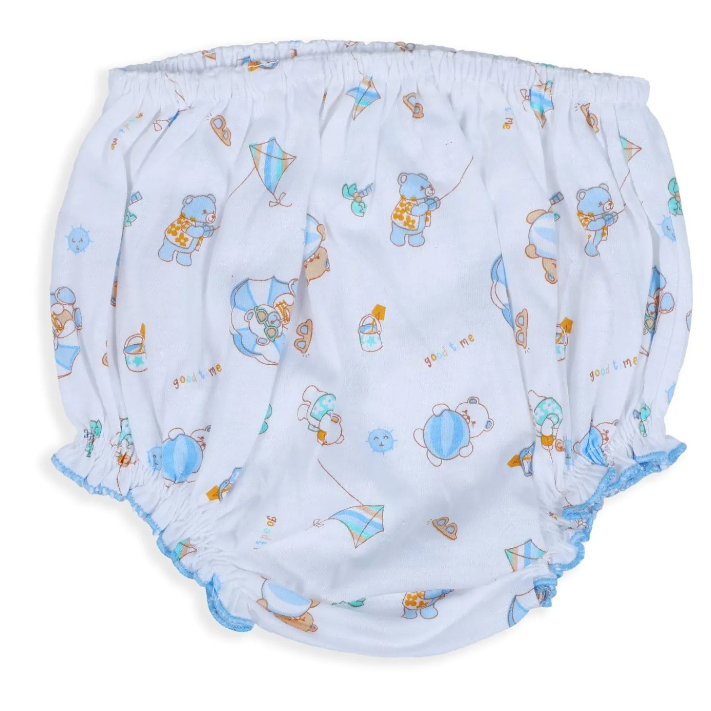 Baby Moo Kite Flying Bear Pure Cotton Sleeveless Vest With Matching Bottom 2pcs Set - Blue