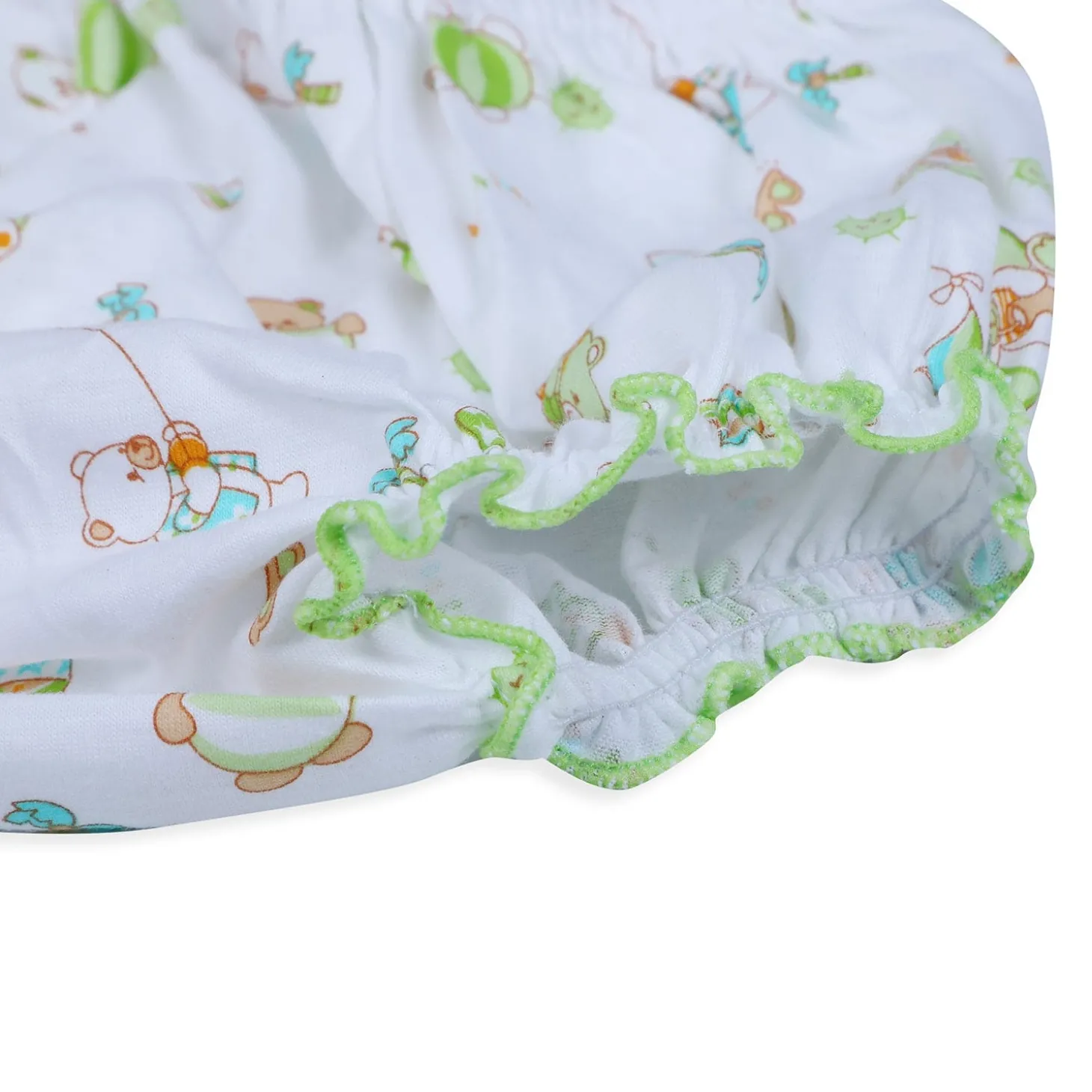 Baby Moo Kite Flying Bear Pure Cotton Sleeveless Vest With Matching Bottom 2pcs Set - Green
