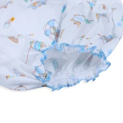 Baby Moo Kite Flying Bear Pure Cotton Sleeveless Vest With Matching Bottom 2pcs Set - Blue