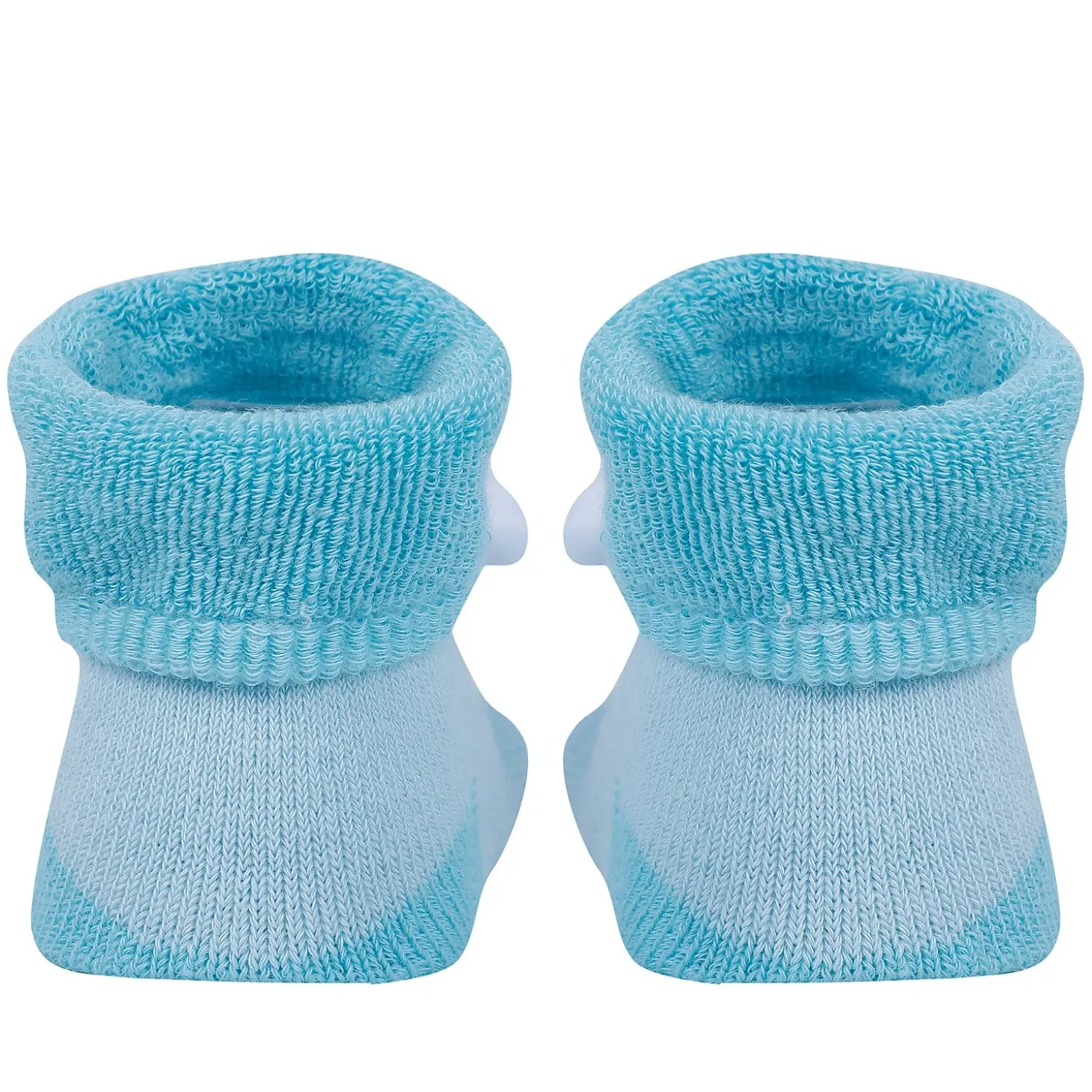 Baby Moo Kitty And Cow 3D Rattle Anti-Skid Socks Booties Pack of 2 - Peach, Green