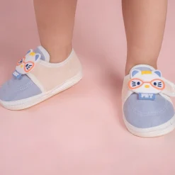 Baby Moo Kitty Love Soft Sole Anti-Slip Booties - Blue