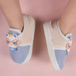 Baby Moo Kitty Love Soft Sole Anti-Slip Booties - Blue