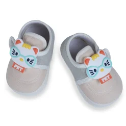 Baby Moo Kitty Love Soft Sole Anti-Slip Booties - Beige