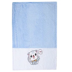 Baby Moo Kitty Plush Cotton All Season Nursery Blanket - Blue
