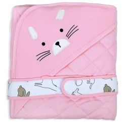 Baby Moo Kitty Warm Hooded Quilted Wrapper - Pink