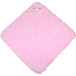 Baby Moo Kitty Warm Hooded Quilted Wrapper - Pink