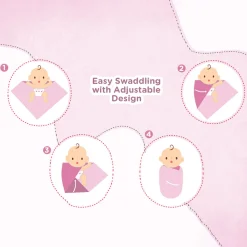 Baby Moo Kitty Warm Hooded Quilted Wrapper - Pink