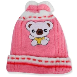 Baby Moo Koala Breathable Beanie Warm Knitted Woollen Cap - Pink