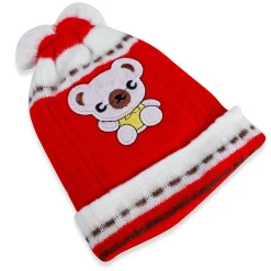 Baby Moo Koala Breathable Beanie Warm Knitted Woollen Cap - Red