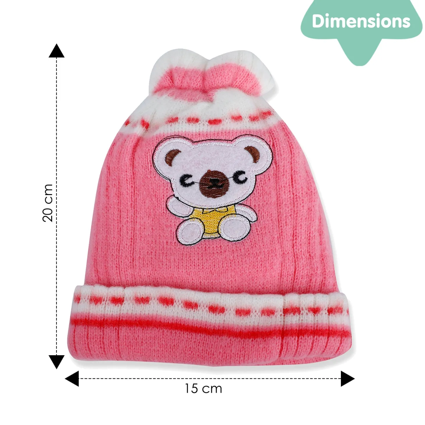 Baby Moo Koala Breathable Beanie Warm Knitted Woollen Cap - Pink
