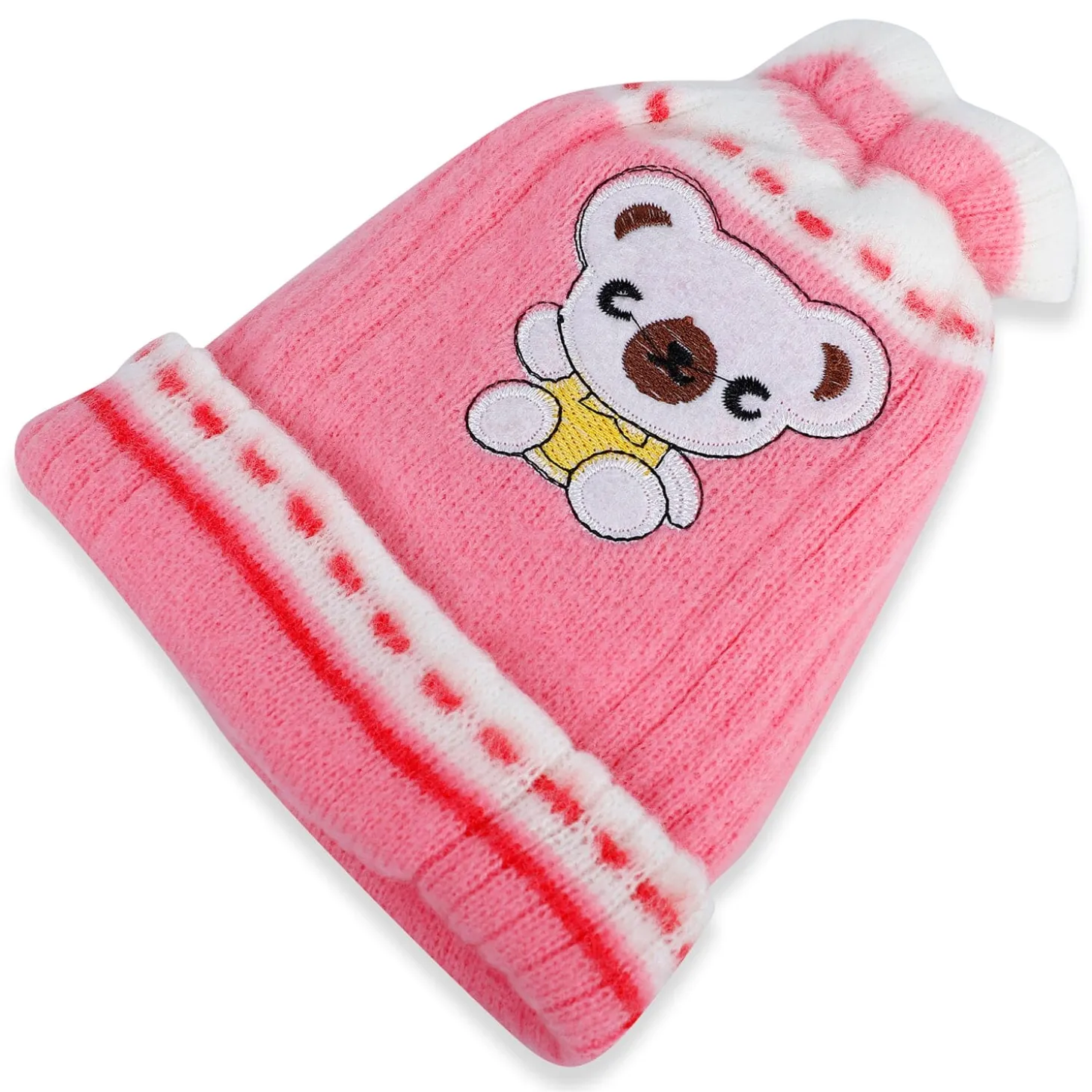 Baby Moo Koala Breathable Beanie Warm Knitted Woollen Cap - Pink