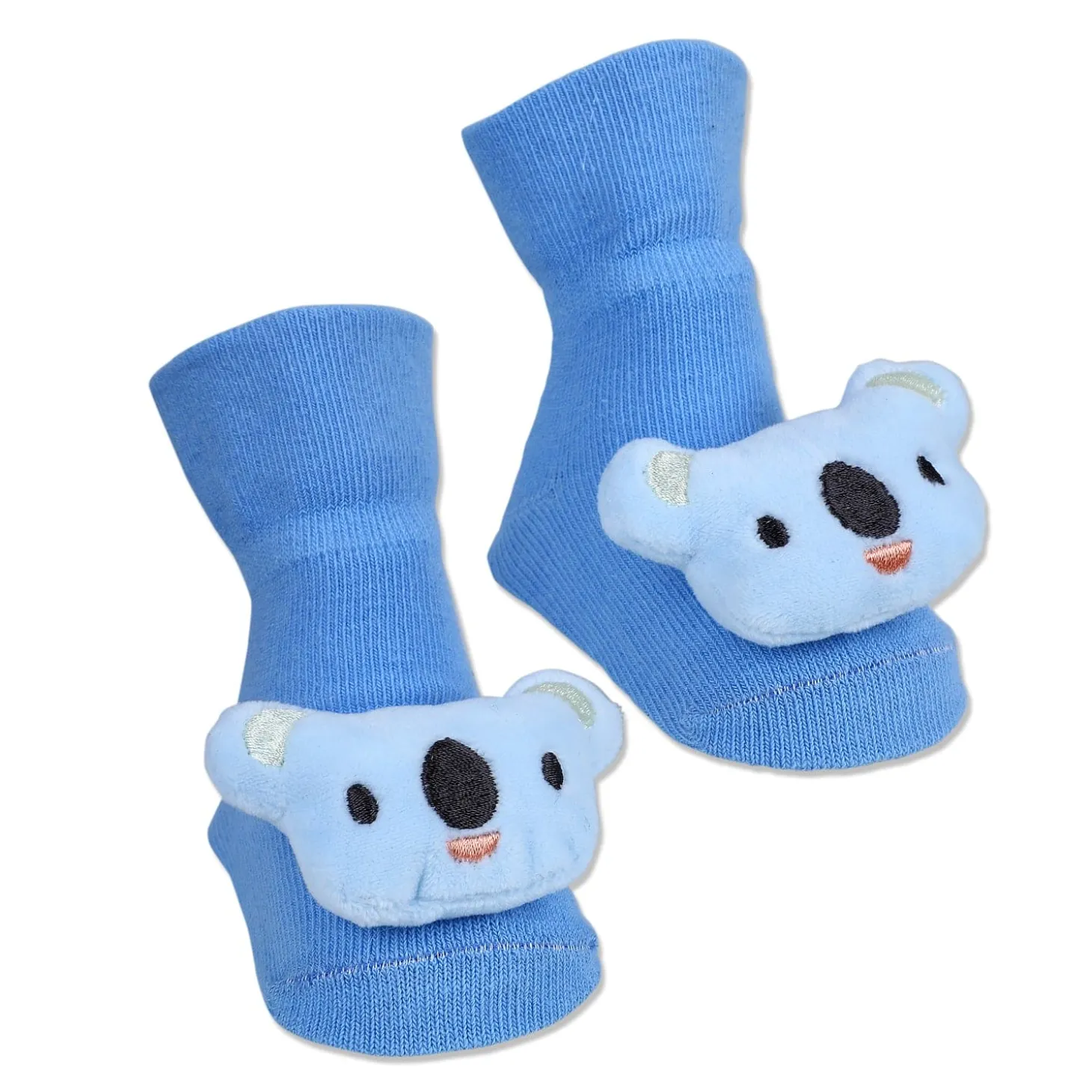 Baby Moo Koala Cotton Anti-Skid 3D Socks - Blue