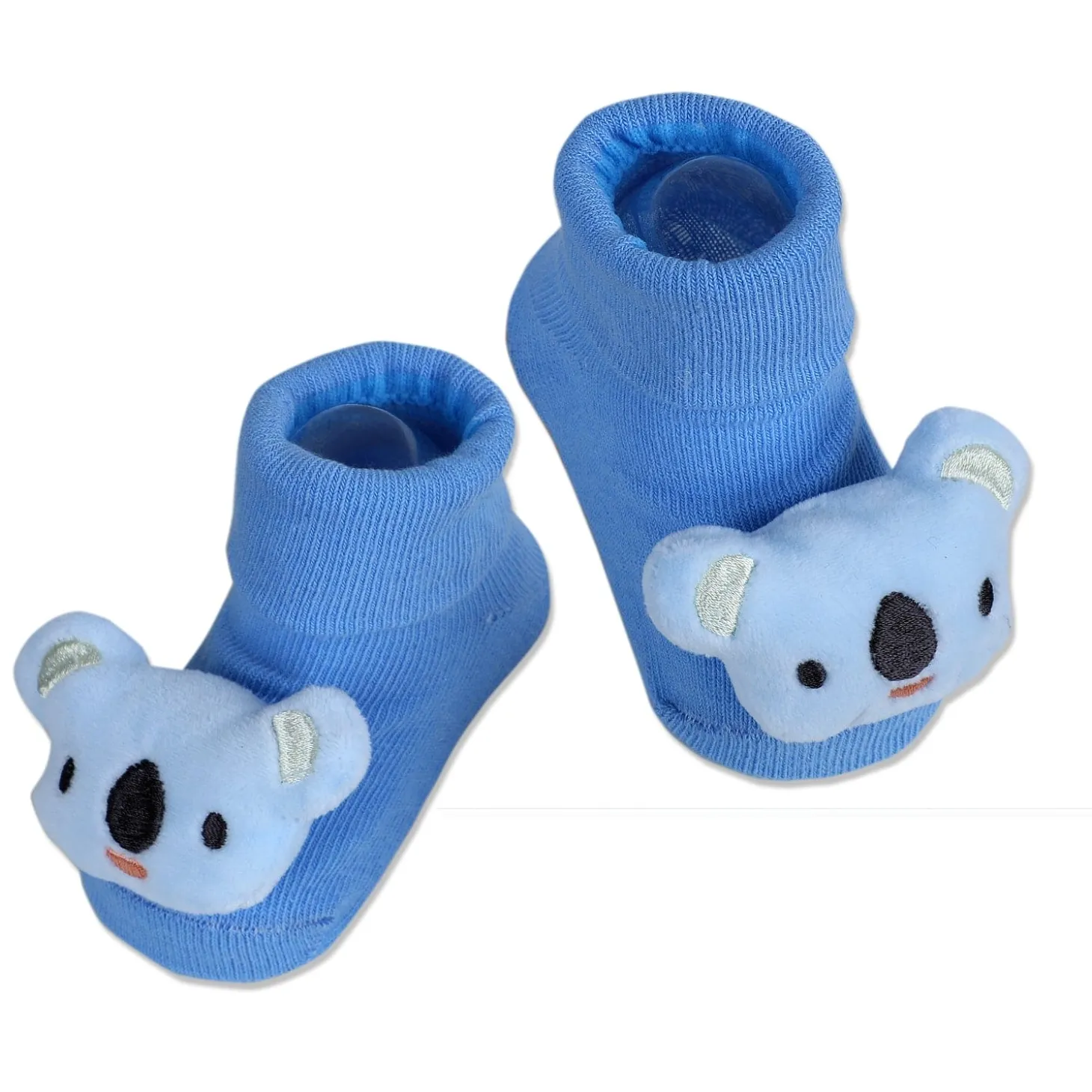Baby Moo Koala Cotton Anti-Skid 3D Socks - Blue