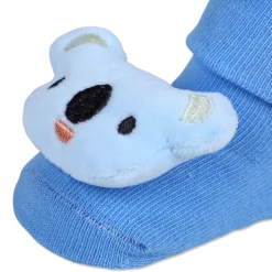 Baby Moo Koala Cotton Anti-Skid 3D Socks - Blue