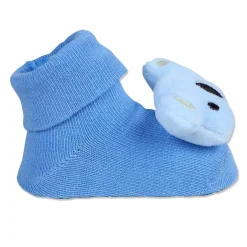 Baby Moo Koala Cotton Anti-Skid 3D Socks - Blue