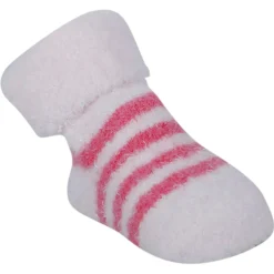 Baby Moo Lady Bug Stripes Soft Socks Booties Pack of 2 - Pink, White