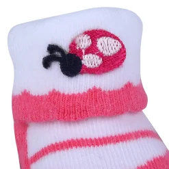 Baby Moo Ladybug Polka Dotted Newborn Breathable Infant Cotton Socks - Pink