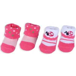 Baby Moo Ladybug Polka Dotted Newborn Breathable Infant Cotton Socks - Pink