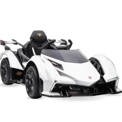 Baby Moo Lambo Ride-On Sports Car | 12V Kids Electric Toy Vehicle | Parental Remote Control | USB MP3 Player | Ages 1-6 - White