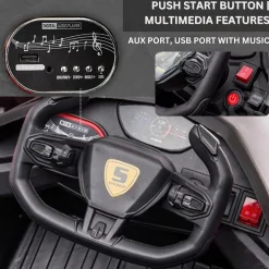 Baby Moo Lambo Ride-On Sports Car | 12V Kids Electric Toy Vehicle | Parental Remote Control | USB MP3 Player | Ages 1-6 - White