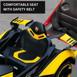 Baby Moo Lambo Ride-On Sports Car | 12V Kids Electric Toy Vehicle | Parental Remote Control | USB MP3 Player | Ages 1-6 - Yellow