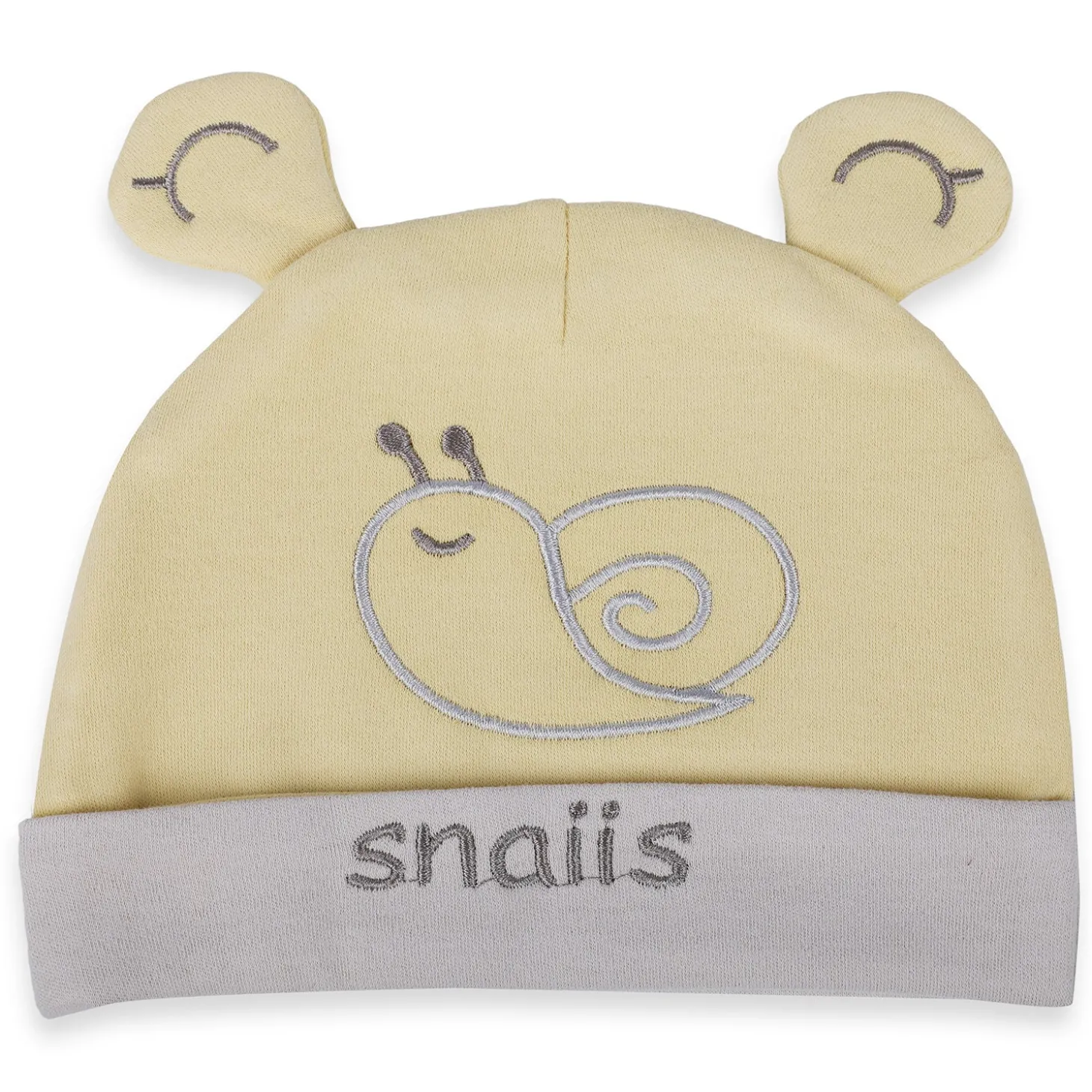 Baby Moo Lazy Snail Organic Soft Cotton Cap - Yellow