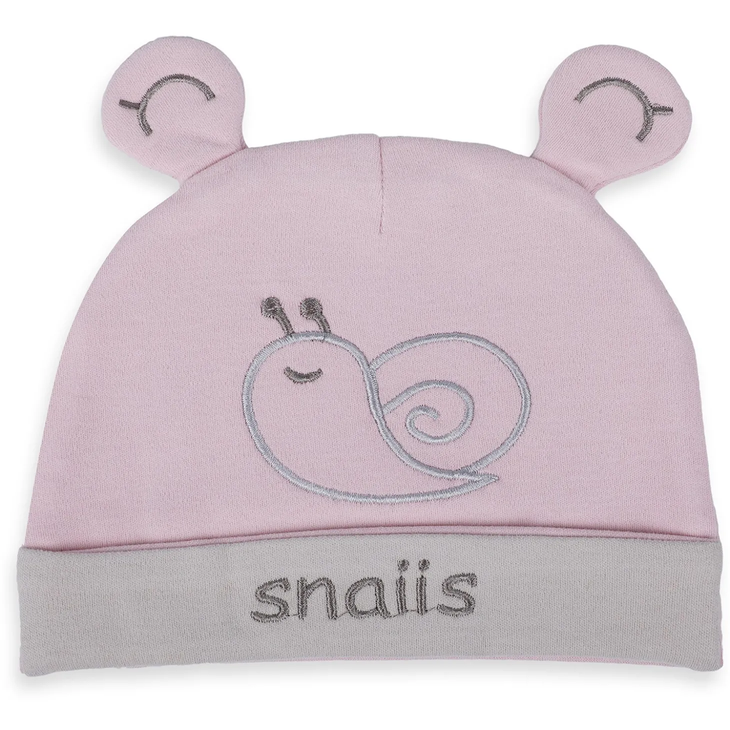 Baby Moo Lazy Snail Organic Soft Cotton Cap - Pink