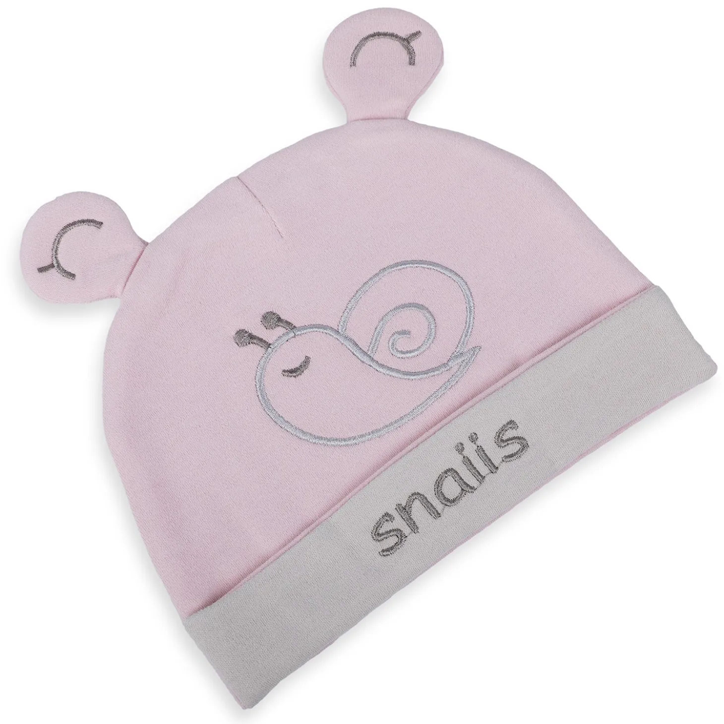Baby Moo Lazy Snail Organic Soft Cotton Cap - Pink